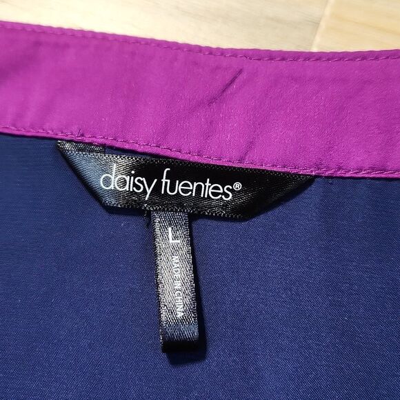 🔺️Daisy Fuentes Blue, Fuchsia, & Green Colorblock Shift Dress Large - Picture 6 of 8